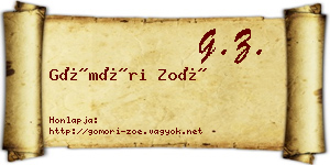 Gömöri Zoé névjegykártya